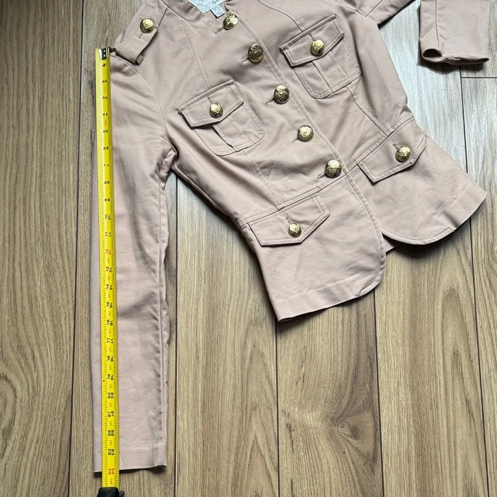 Dynamite Tan Military-Style Women's Jacket with Gold Buttons XS like new
